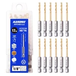 1/8 Hex Shank Drill Bits - 12 Pcs Hss Titanium With Quick Change S.... Fixed Price $35.99.