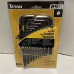 Titan Tools 12712 25PC Hex Key Wrench Set - Sae & Metric Sizes With Holder. Fixed Price $17.95.