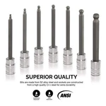 Neiko 7PCS Sae 3/8" Drive Ball End Hex Bit Socket Set Extra Long 1/8" -. Fixed Price $36.99.