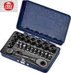Kauplus 1/4 Mini Reversible Ratchet Wrench Tool Kit, 32 Pcs Low Profile Bit Set. Fixed Price $70.99.