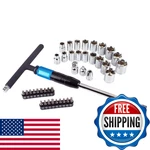Michaelpro MP009056 40PCS 3/8 Inch Drive 2 Way Quick Swivel T-handle Wrench Set. Fixed Price $80.18.