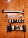 Snap On Blue Point Mac Matco Silver Eagle Etc Mixed Wrenchs Sockets Lot Of 15. Fixed Price $60.00.