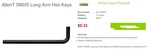 (100) Pack 7/64 (0.109 Allen T 58005 Long Arm Hex Keys A6S5. Fixed Price $12.50.