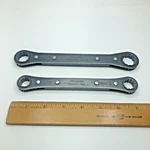Snap-on Sae 1/2" To 3/4" Double Box End Ratcheting Wrench Set Black Oxide Usa. Fixed Price $39.95.