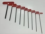 Eklind Usa (nos) 9PC Sae 3/32-3/8" Red Cushion Grip Hex T-key Allen Wrench Set. Fixed Price $30.00.
