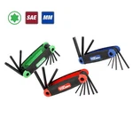 Hyper Tough 3-PACK Folding Hex Key Set With Sae, Metric, And Star, Model 1272V. Fixed Price $14.30.