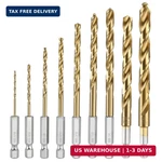 Workpro 9-PIECE 1/4" Hex Shank Drill Set, Titanium Plating Hss Fr. Fixed Price $16.87.