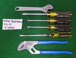 New Britain Screwdriver & Wrench Lot M-130, 7" Slip-joint Pliers 6" Crescent Usa. Fixed Price $18.75.