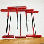 Vintage 7-PCS Craftsman Tools T-handle Allen Hex Key Wrench Set Red Vinyl. Fixed Price $24.95.