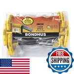 Bondhus 13338 Set Of 10 Hex T-handles, Sizes 3/32-3/8", Multicolor, One. Fixed Price $65.22.