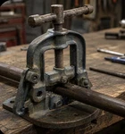 Vintage American Pipe Tool Bench Clamp Vise Cast Iron 2.25 Capacity. Fixed Price $79.99.