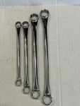 Snap On Tools 4-PIECE Wrench Set, Sae Spline Double Box, 15-OFFSET 9/16" 1". Fixed Price $79.95.