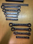 Vintage Alltrade 9-PIECE Flat Laminated Ratcheting Box Wrench Set (sae & Metric). Fixed Price $32.00.