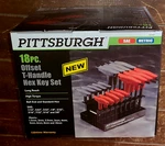 Pittsburgh 18PC Offset T-handled Hex Key With Stand -sae/metric- #63167. Fixed Price $37.98.