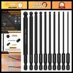 10PCS Ball End Hex Wrench Drill Bit Set, Sae 5/16 To 5/64 Magnetic S2. Fixed Price $29.69.