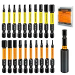 Comoware 21PCS Allen Wrench Drill Bits (metric&sae), S2 Steel 1/4" Hex 20PCS. Fixed Price $17.44.