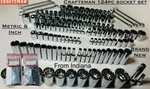 Craftsman 164 Pc 1/4 3/8 1/2 Dr Sae Metric Mm 6PT 12PT Wrench Socket Tool Set. Fixed Price $148.00.