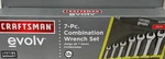 Brand New Craftsman Evolv 7-PIECE Wrench Set Pt. Std Sae Inch 12352 Nos. Fixed Price $22.00.