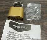 Amazonbasics 4 Digit Re-programmable Combination W/key Padlock Brand New. Fixed Price $19.99.