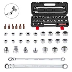 Akm Tool 33 Pcs Flex Ratcheting Wrench Set With Torx Bit, Silver. Fixed Price $88.99.