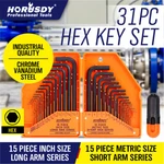 Allen Wrench & Hex Key 31PC Set Metric Sae Standard Short Long Arm Crv Steel. Fixed Price $15.99.