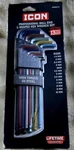 New Icon Professional Ball End L-shaped Hex Wrench Metric Set 13PC Color MCBHLM9. Fixed Price $24.87.