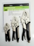 Locking Pliers Set Long Curved Jaw Needle Nose Vice Grips Tool Mechanic 3 Pc Kit. Fixed Price $25.95.