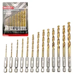 Nortools Hex Shank Drill Bit Set 13 Pcs High Speed Steel Titanium Coated Twist. Fixed Price $14.13.