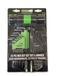 22PC Grip Ball End Hex Keys Set With Handle Sae Mm Standard Metric Tools 92256. Fixed Price $22.37.