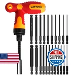 Lattook 22PCS Ball End Hex Wrench Drill Bit Set W/ Ratcheting Handle. Fixed Price $54.33.