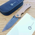 Civivi Brazen Linerlock Folding Knife 3.5" Damascus Steel Blade Micarta Handle. Fixed Price $88.69.