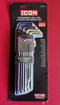 Icon Professional Ball End L-shaped Hex Wrench Set Color Coded Sealed Fast Ship. Fixed Price $39.99.