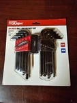 26PC Hyper Tough Allen Ball Point End Long Arm Hex Key Wrench Set Sae/mm. Fixed Price $10.00.