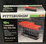 Pittsburgh 10PC T-handled Hex Key Set With Stand -sae- Item #62161 Brand New. Fixed Price $13.65.