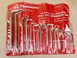 Nice - Vintage All American U.s.a. 18 Pc. Purpose Hex Key Wrench Set 5492. Fixed Price $10.99.