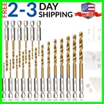 19-PIECE Hex Drill Bit Set, Titanium & Hss High-speed Steel Shank Quick-c.... Fixed Price $15.99.