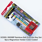 Vessel 8909BP Rainbow Ball-end Hex Key Set 9PCS Magnetizer Holder Color Coded. Fixed Price $53.00.