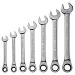 Stanley Chrome Combination Ratcheting Wrench Set, Sae, 7-PIECE. Fixed Price $77.00.