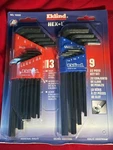 Eklind 10222 22-PIECE Combination Hex-l Key Set, Metric And Sae Color Coded Sets. Fixed Price $16.00.
