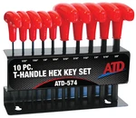 New! Atd 10PC Sae T-handle Hex Key Set With Rack #574. Fixed Price $23.24.