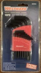 Westward 2CYC1 13 Pc. Sae L-shaped Hex Key Set New Sealed 3/8 0.05. Fixed Price $9.95.