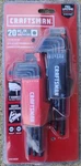 Craftsman Hex Key Allen Wrench Set With Ball-end Sae/mm 20-PIECE CMHT26020 New. Fixed Price $30.00.