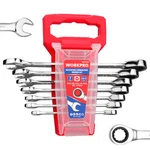 Workpro Ratcheting Combination Wrench Set 7PC Sae 5/16"-18/16'' W/organizer Rack. Fixed Price $35.99.