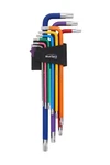 Blue Spot 15302 Extra Long Colour Coded Tamper Torx Key Set T10-T50 9 Piece. Fixed Price $17.97.