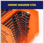 30-PIECE Hex Key Set Allen Wrench Inch/metric MM(0.7MM-10MM) SAE(0.028"-3/8). Fixed Price $20.72.