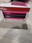 Hyper Tough Mini 2-DRAWER Steel Tool Box Pink/black 20 Ball-bearing. Fixed Price $125.00.