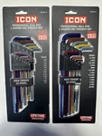 Icon Professional Sae & Metric 26 Pc Color Coded L-shape Ball End Hex Key Set. Fixed Price $68.95.