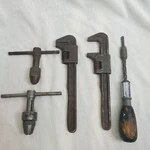 Vintage Lot Of Tools Stanley 133H Screwdriver, 2 Auto Monkey Wrenches, Taps. Fixed Price $19.99.