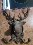 Cast /wrought Iron Deer Wall Coat/key Hanger W/ Set Of Old Vintage Keys. Fixed Price $85.00.