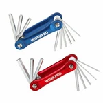 Workpro 17-PIECE Folding Hex Key Set Sae/metric Aluminum Cover Blue And Red. Fixed Price $12.00.